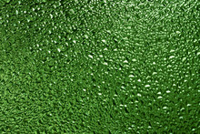 Abstract Green Glass Background. Water Drops Effect