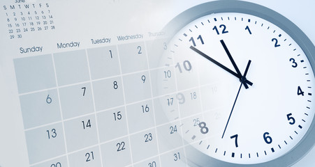 Wall Mural - clock and calendar