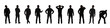 Silhouette photo of a standing men poses isolated