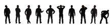 Silhouette Photo Of A Standing Men Poses Isolated