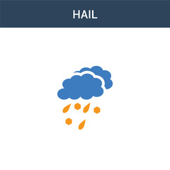 two colored Hail concept vector icon. 2 color Hail vector illustration. isolated blue and orange eps icon on white background.