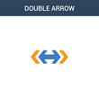two colored Double arrow concept vector icon. 2 color Double arrow vector illustration. isolated blue and orange eps icon on white background.