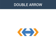 Poster - two colored Double arrow concept vector icon. 2 color Double arrow vector illustration. isolated blue and orange eps icon on white background.