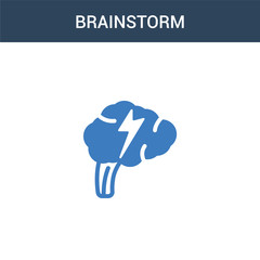 two colored Brainstorm concept vector icon. 2 color Brainstorm vector illustration. isolated blue and orange eps icon on white background.