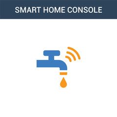 Wall Mural - two colored smart home Console concept vector icon. 2 color smart home Console vector illustration. isolated blue and orange eps icon on white background.