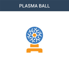 two colored Plasma ball concept vector icon. 2 color Plasma ball vector illustration. isolated blue and orange eps icon on white background.