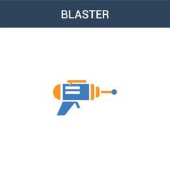 two colored Blaster concept vector icon. 2 color Blaster vector illustration. isolated blue and orange eps icon on white background.