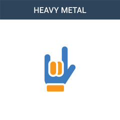 two colored Heavy metal concept vector icon. 2 color Heavy metal vector illustration. isolated blue and orange eps icon on white background.