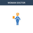 © BestVectorStock - two colored Woman Doctor concept vector icon. 2 color Woman Doctor vector illustration. isolated blue and orange eps icon on white background.
