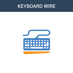 two colored Keyboard Wire concept vector icon. 2 color Keyboard Wire vector illustration. isolated blue and orange eps icon on white background.