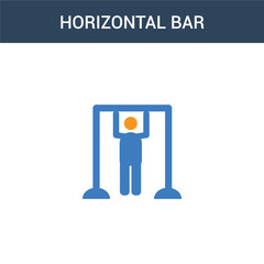 two colored horizontal bar concept vector icon. 2 color horizontal bar vector illustration. isolated