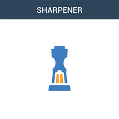 two colored Sharpener concept vector icon. 2 color Sharpener vector illustration. isolated blue and orange eps icon on white background.