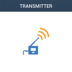 two colored Transmitter concept vector icon. 2 color Transmitter vector illustration. isolated blue and orange eps icon on white background.