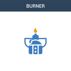 two colored Burner concept vector icon. 2 color Burner vector illustration. isolated blue and orange eps icon on white background.