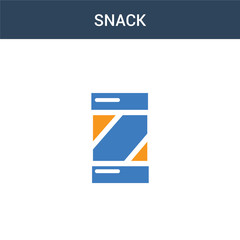 two colored Snack concept vector icon. 2 color Snack vector illustration. isolated blue and orange eps icon on white background.