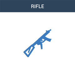 two colored Rifle concept vector icon. 2 color Rifle vector illustration. isolated blue and orange eps icon on white background.