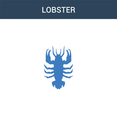 two colored Lobster concept vector icon. 2 color Lobster vector illustration. isolated blue and orange eps icon on white background.