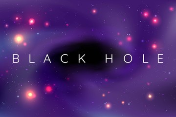 Wall Mural - vector realistic illustration. night cosmic sky. wallpaper. nebula in space. template for website or