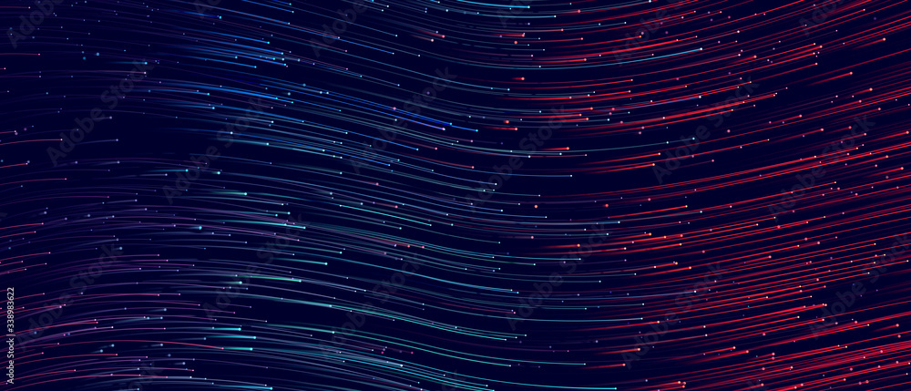 Abstract colorful technology lines big data flow Stock Illustration ...