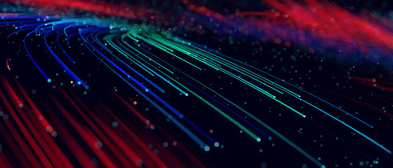 Wall Mural - abstract background colorful lines, communication technology concept