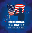 happy memorial day with decoration of soldier silhouette vector illustration design