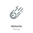 Meteorite outline vector icon. Thin line black meteorite icon, flat vector simple element illustration from editable stone age concept isolated stroke on white background