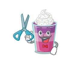 Sticker - Sporty cocktail jelly cartoon character design with barber