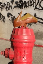 Single Sandal On Water Pump By Roadside