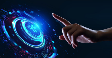 business, technology, internet and network concept. automation software technology process system.
