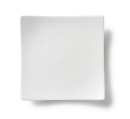 White plate placed on a white background