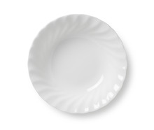 White Plate Placed On A White Background