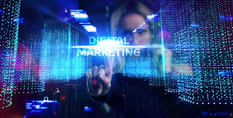 Business, Technology, Internet and network concept. Digital Marketing content planning advertising strategy concept.