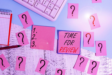 Wall Mural - word writing text time for review. business photo showcasing evaluation feedback moment perforanalys