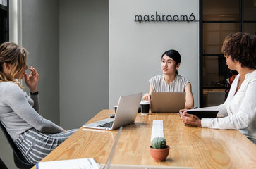 Wall Mural - Japanese woman in a business meeting