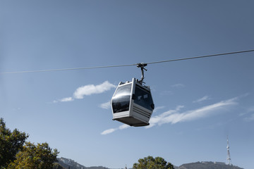 funicular moves to the top, bottom view. Gorgeous views and great landscapes.