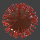 Fototapeta Mapy - Virus. Abstract red 3d microbe on gray background