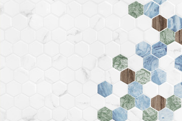 Wall Mural - Modern hexagon tiled background