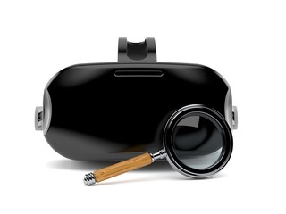 Canvas Print - VR headset with magnifying glass