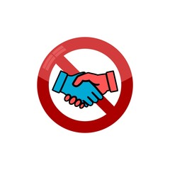 Wall Mural - No Handshake icon. No dealing. No collaboration sign isolated on white background