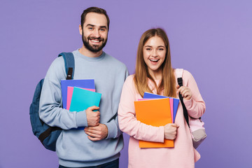 Happy loving couple friends students