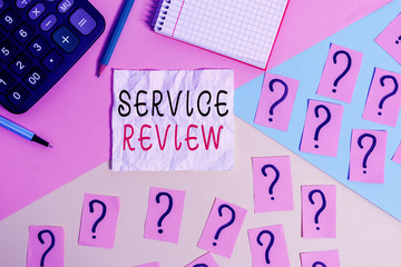 Wall Mural - handwriting text writing service review. conceptual photo an option for customers to rate a company 