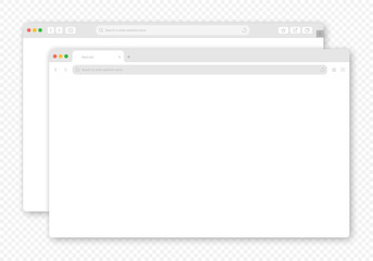 Wall Mural - mock-up two diferent blank browser window for your design isoled transparent background. vector illu