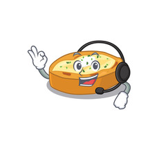 Poster - A gorgeous baked potatoes mascot character concept wearing headphone