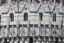 Detail Of The Baptistery In Piazza Dei Miracoli, Pisa, Italy.