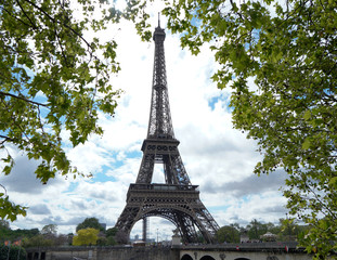 Eiffel Tower from between the trees.