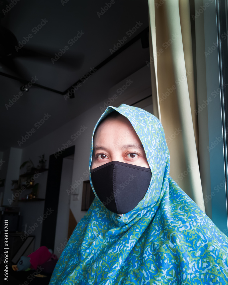 black mask with hijab