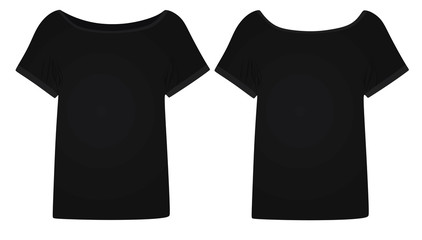 Black women t shirt. vector illustration