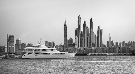 Wall Mural - Amazing Dubai Marina skyline at sunset, United Arab Emirates
