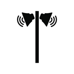 public address loud speakers on pole - street loudspeaker icon.