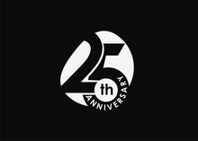 25th Years Anniversary Celebration Design. 3d Color Line Art ( RGB ) Vector Illustration.